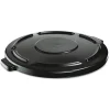 Rubbermaid Commercial 24.5 in. x 1.5 in. BRUTE Self-Draining Flat Top Lids - Black