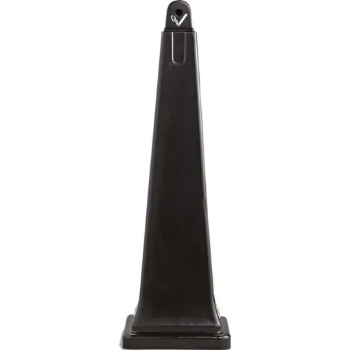 Rubbermaid Commercial 12.25 in. x 39.75 in. 1 gal. GroundsKeeper Pyramid Cigarette Waste Collector - Black