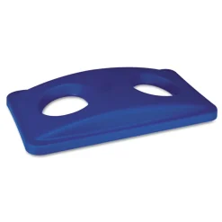 Rubbermaid Commercial 20.38 in. x 11.38 in. x 2.75 in. Lid for Slim Jim Bottle Recycling Container - Blue