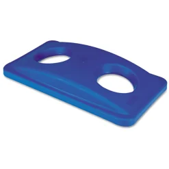 Rubbermaid Commercial 20.38 in. x 11.38 in. x 2.75 in. Lid for Slim Jim Bottle Recycling Container - Blue