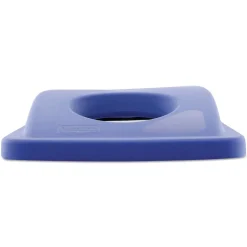 Rubbermaid Commercial 20.38 in. x 11.38 in. x 2.75 in. Lid for Slim Jim Bottle Recycling Container - Blue