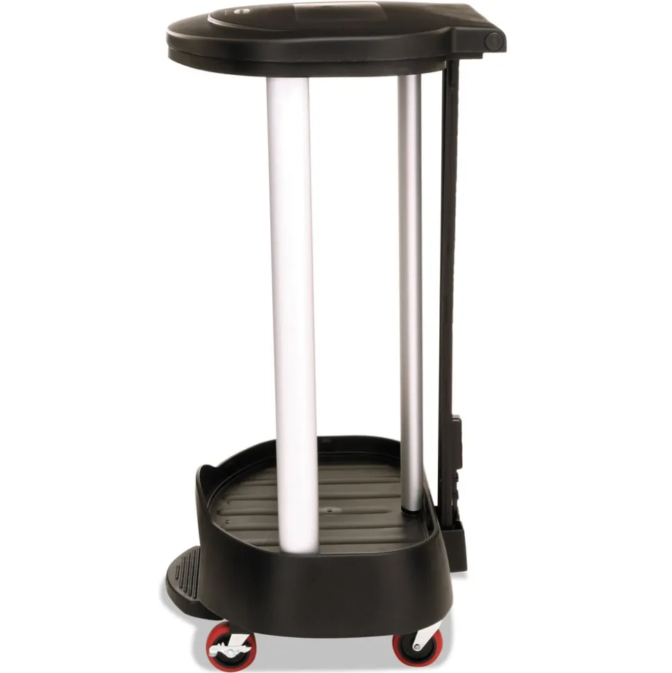 Rubbermaid Commercial 20.38 in. x 22.25 in. x 37.88 in. 30 Gallon Aluminum/Plastic Premium Step-On Linen Hamper - Black