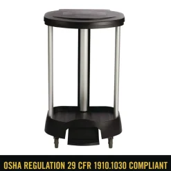 Rubbermaid Commercial 20.38 in. x 22.25 in. x 37.88 in. 30 Gallon Aluminum/Plastic Premium Step-On Linen Hamper - Black