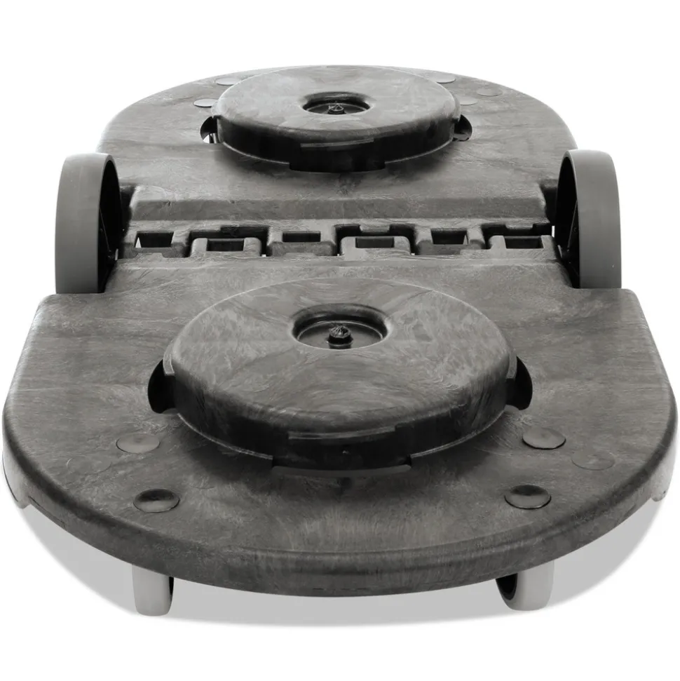 Rubbermaid Commercial 20.25 in. x 45 in. x 8 in. 300 lbs. Capacity 2-Container Tandem Dolly - Black