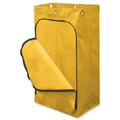 Rubbermaid Commercial 17.25 in. x 30.5 in. 24 Gallon Zippered Vinyl Cleaning Cart Bag - Yellow