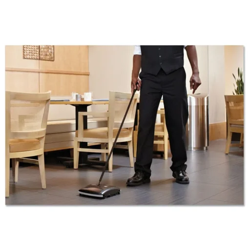 Rubbermaid Commercial 44 in. Steel/Plastic Handle Dual Action Sweeper - Black/Yellow