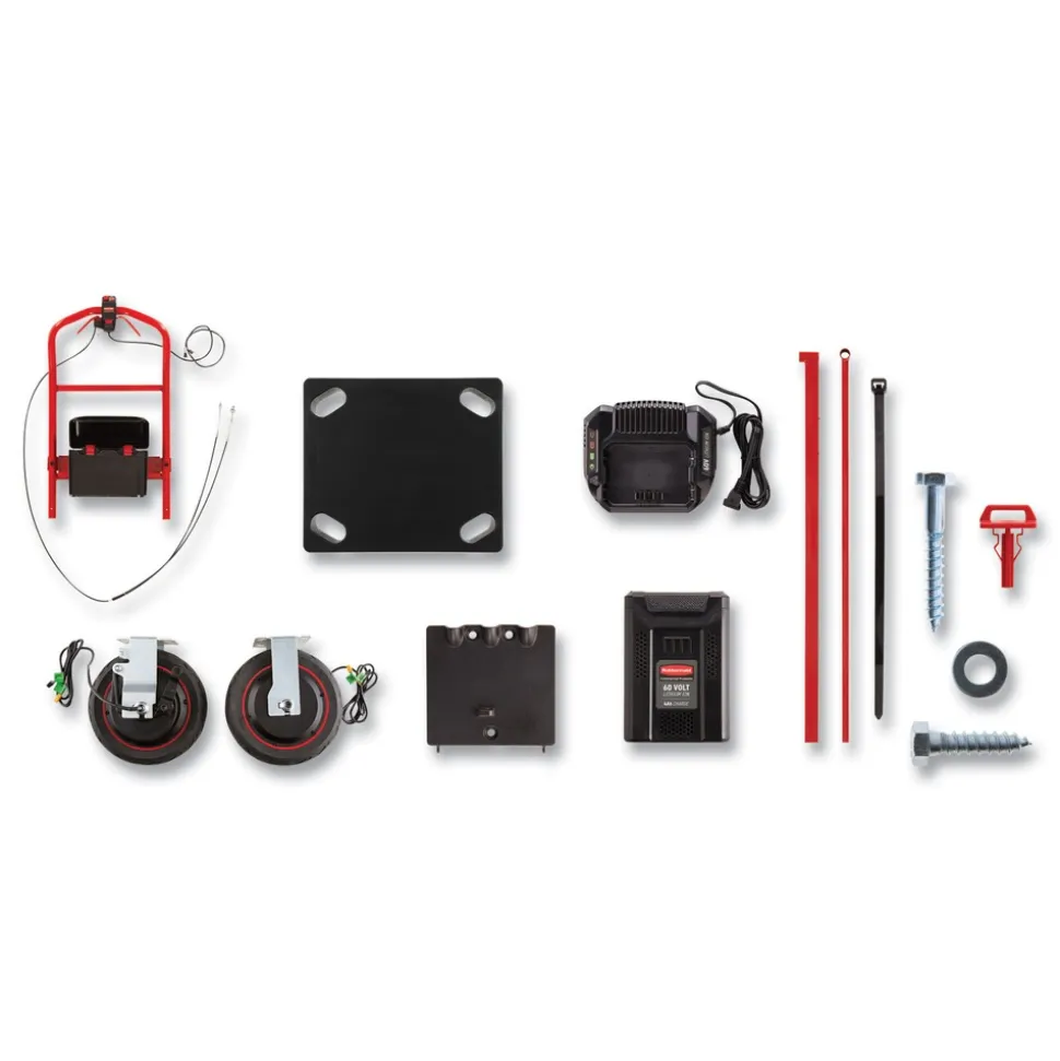 Rubbermaid Commercial 0.5 mph to 3 mph DC Motor 60 V Lithium-Ion Battery Motorized Kit for 24 in. x 48 in. Platform Trucks - Medium Black/Red