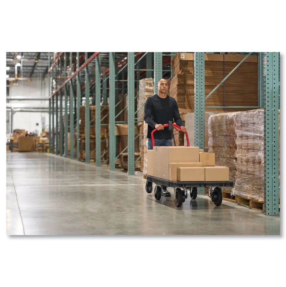 Rubbermaid Commercial 0.5 mph to 3 mph DC Motor 60 V Lithium-Ion Battery Motorized Kit for 30 in. x 60 in. Platform Trucks - Large Black/Red