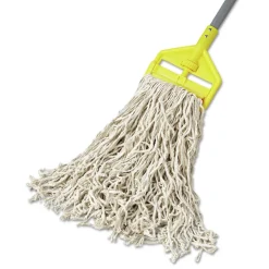 Rubbermaid Commercial 24 oz. 1 in. Band Premium Cut-End Cotton Wet Mop Head - White (12/Carton)
