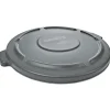 Rubbermaid Commercial BRUTE 26.75 in. Self-Draining Flat Top Lids for 55-Gallon Round Containers - Gray
