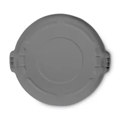 Rubbermaid Commercial BRUTE 26.75 in. Self-Draining Flat Top Lids for 55-Gallon Round Containers - Gray