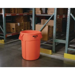 Rubbermaid Commercial Brute 32 gal Resin Container - Round Orange