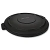 Rubbermaid Commercial BRUTE 22.25 in. Diameter Self-Draining Flat Top Lids for 32 Gallon Round BRUTE Containers - Black