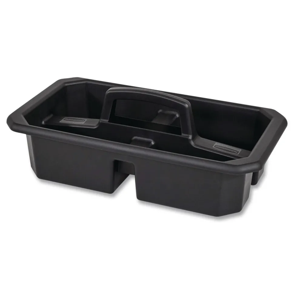 Rubbermaid Commercial Cleaning Caddy Compatible with Full-Size and Compact Housekeeping Carts - Black (6/Carton)
