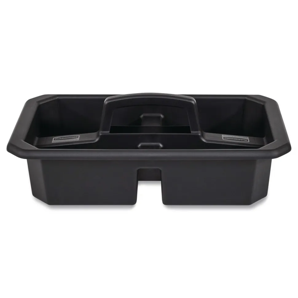 Rubbermaid Commercial Cleaning Caddy Compatible with Full-Size and Compact Housekeeping Carts - Black (6/Carton)