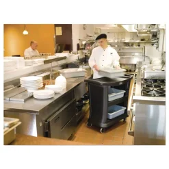 Rubbermaid Commercial Executive 3-Shelf Service Cart - Black