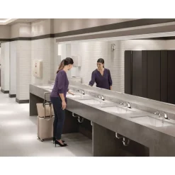 Rubbermaid Commercial FG401310 TC OneShot 1600 mL 6.8 in. x 9.8 in. x 13.8 in. Dispenser - Polished Chrome/Black