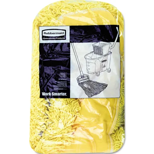 Rubbermaid Commercial FGJ15300YL00 24 in. Trapper Commercial Looped-End Launderable Dust Mop - Yellow