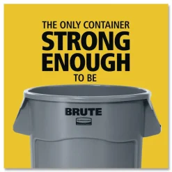 Rubbermaid Commercial FG261000WHT 10 gal. Vented Round Plastic Brute Container - White