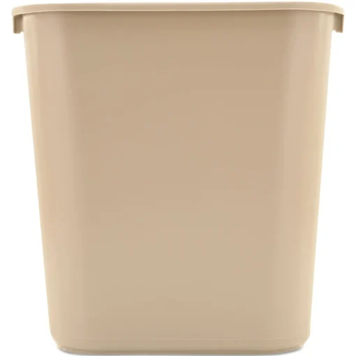 Rubbermaid Commercial 7-Gallon Rectangular Deskside Wastebasket - Beige