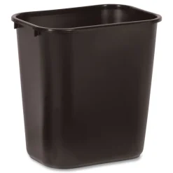 Rubbermaid Commercial 7-Gallon Rectangular Deskside Wastebasket - Black