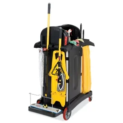 Rubbermaid Commercial High-Security Healthcare Cleaning Cart - Black