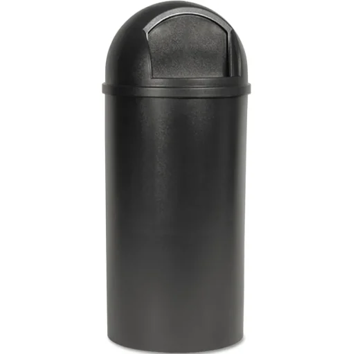 Rubbermaid Commercial Marshal 15-Gallon Plastic Round Classic Container - Brown