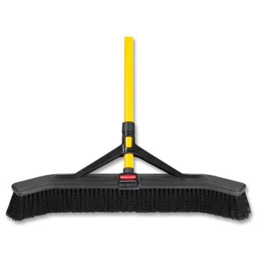 Rubbermaid Commercial Maximizer 24 in. Polypropylene Bristles Push-to-Center Broom - Yellow/Black