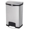 Rubbermaid Commercial Slim Jim 13-Gallon Front Step Style Stainless Steel Step-On Container - Black