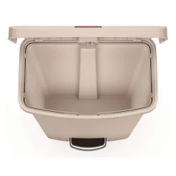 Rubbermaid Commercial Streamline 18-Gallon Resin Front Step Style Step-On Container - Beige