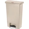 Rubbermaid Commercial Streamline 13-Gallon Resin Front Step Style Step-On Container - Beige