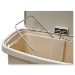 Rubbermaid Commercial Streamline 13-Gallon Resin Front Step Style Step-On Container - Beige