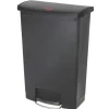 Rubbermaid Commercial Streamline 24-Gallon Front Step Style Resin Step-On Container- Black