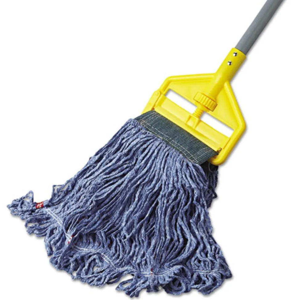 Rubbermaid Commercial Swinger Loop Medium Cotton/Synthetic Wet Mop Head - Blue (6/Carton)
