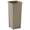 Rubbermaid Commercial Untouchable 23 Gallon Square Plastic Waste Container - Beige