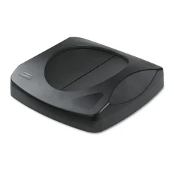 Rubbermaid Commercial Untouchable 16 in. Square Swing Top Lid - Black
