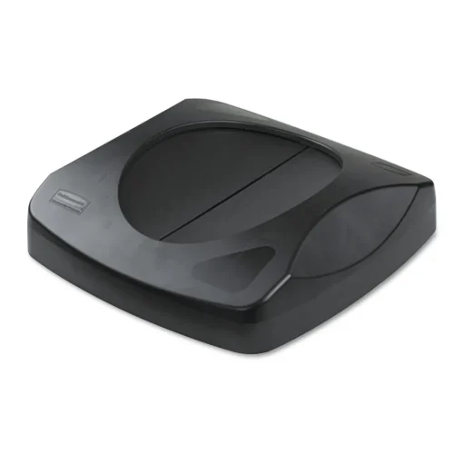 Rubbermaid Commercial Untouchable 16 in. Square Swing Top Lid - Black