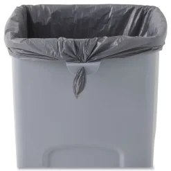 Rubbermaid Commercial Untouchable 23 Gallon Square Plastic Waste Container - Gray