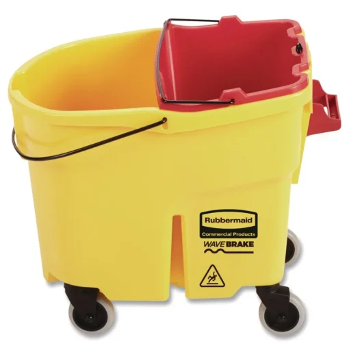 Rubbermaid Commercial WaveBrake 2.0 18 Quart Plastic Dirty Water Bucket - Red