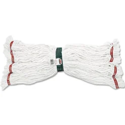 Rubbermaid Commercial Web Foot Shrinkless Looped-End Cotton/Synthetic Wet Mop Head - Medium, White (6/Carton)