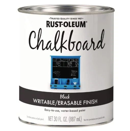 Rust-Oleum Chalkboard Paint, Matte Black, Quart Can, 4/Carton