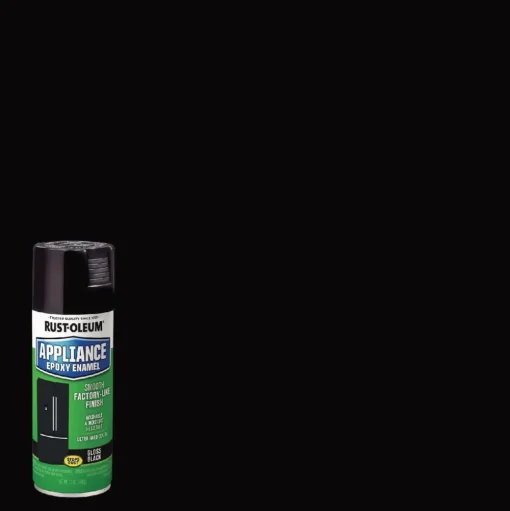 Rust-Oleum Specialty Appliance Epoxy Spray Paint, Gloss Black, 12 oz Aerosol Can, 6/Carton