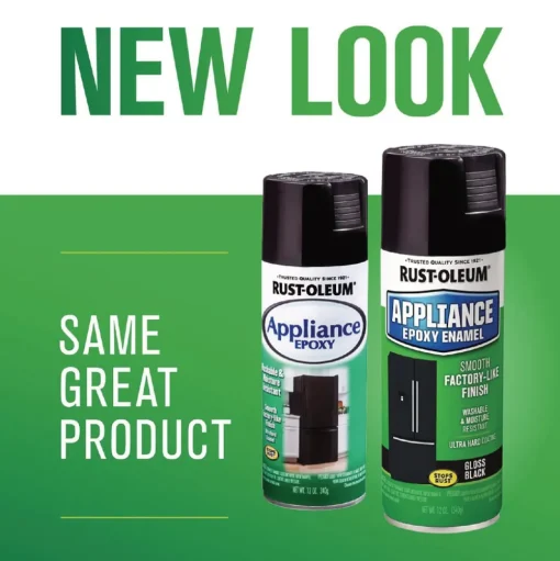 Rust-Oleum Specialty Appliance Epoxy Spray Paint, Gloss Black, 12 oz Aerosol Can, 6/Carton