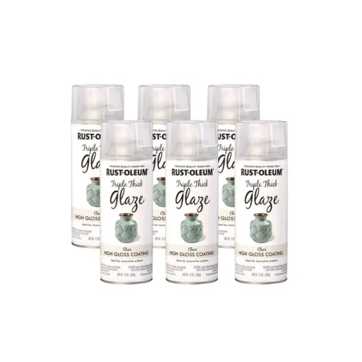 Rust-Oleum Specialty Triple Thick Glaze Spray Paint, High Gloss Clear, 12 oz Aerosol Can, 6/Carton