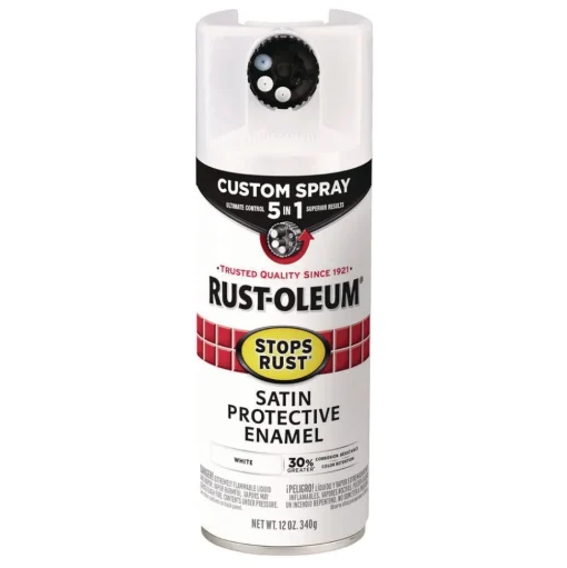 Rust-Oleum Stops Rust 5-in-1 Spray Paint, Satin White, 12 oz Aerosol Can, 6/Carton
