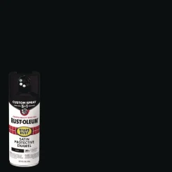 Rust-Oleum Stops Rust 5-in-1 Spray Paint, Satin Black, 12 oz Aerosol Can, 6/Carton