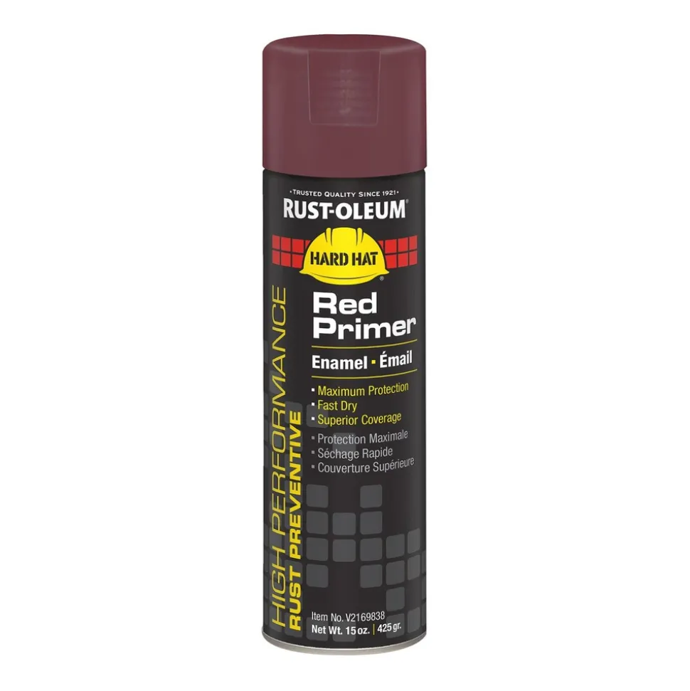 Rust-Oleum V2169838 Hard Hat 15 oz High Performance V2100 System Enamel Spray Primer - Flat Red (6/Carton)