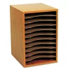 Safco 11 Compartments 10.63 in. x 11.88 in. x 16 in. Wood Vertical Desktop Sorter - Medium Oak