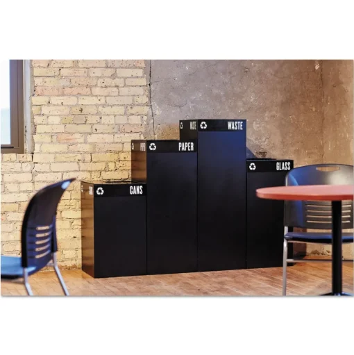 Safco 42 Gallon Public Square Paper -Recycling Receptacles - Black