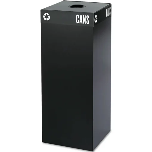 Safco 15.25 in. W x 15.25 in. D x 2 in. H Circular Opening Public Square Recycling Container Lid - Black